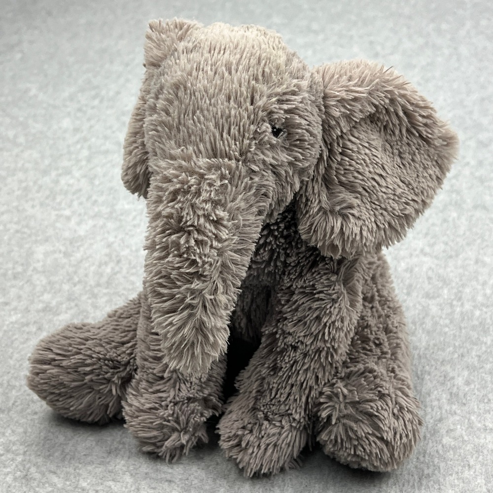 Jellycat Emile Elephant Plush Toy Gray Shaggy Sitting Stuffed Animal Retired